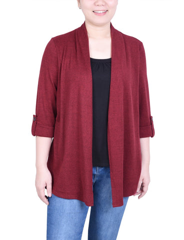 Petite 3/4 Sleeve Two in One Top