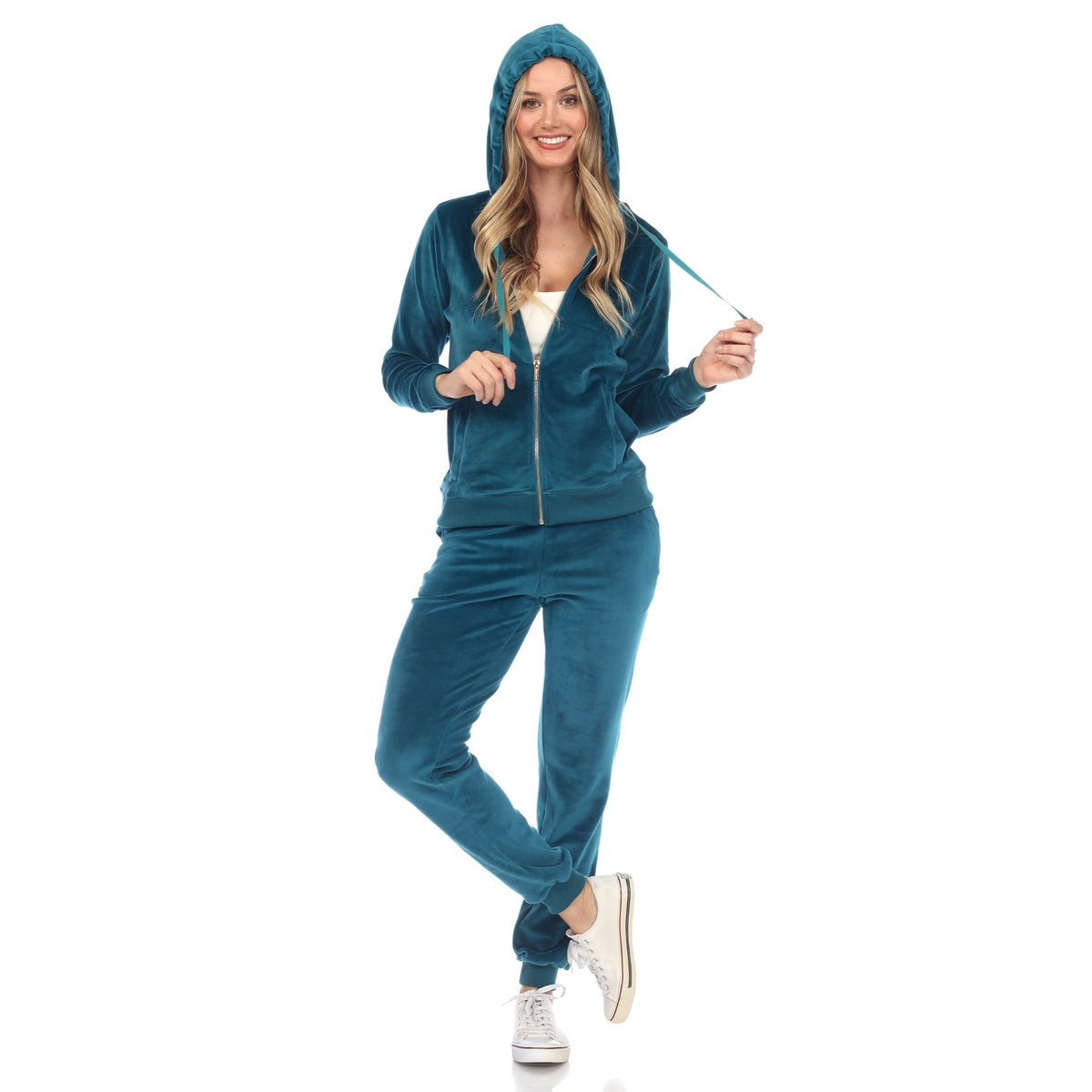  White Mark Women's 2 Piece Velour Tracksuit Set - S - Bonton