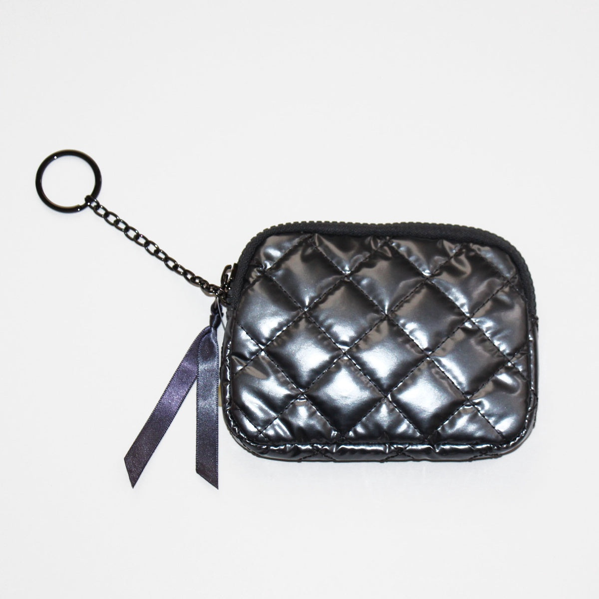  Lemonbella Diamond Key Chain Wallet Glossy Black - Black - Bonton