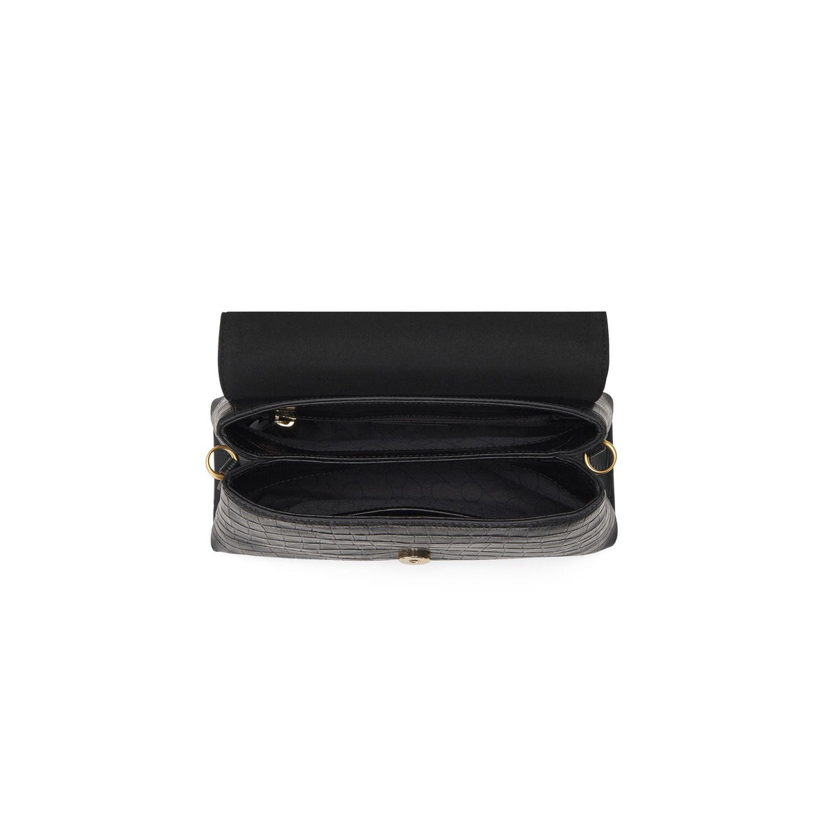  Oryany Lottie Flap Croco Crossbody - Black - Bonton