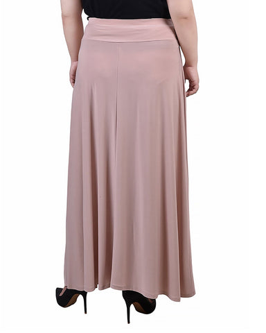 Plus Size Maxi Skirt With Sash Waist Tie