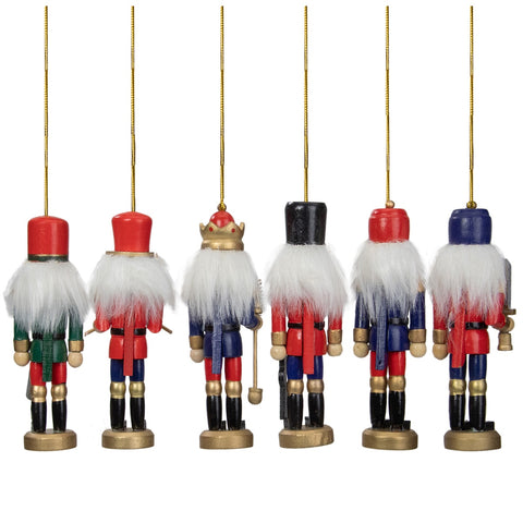 6-Count Red and Blue Classic Nutcracker Christmas Ornaments - 5.25 Inches