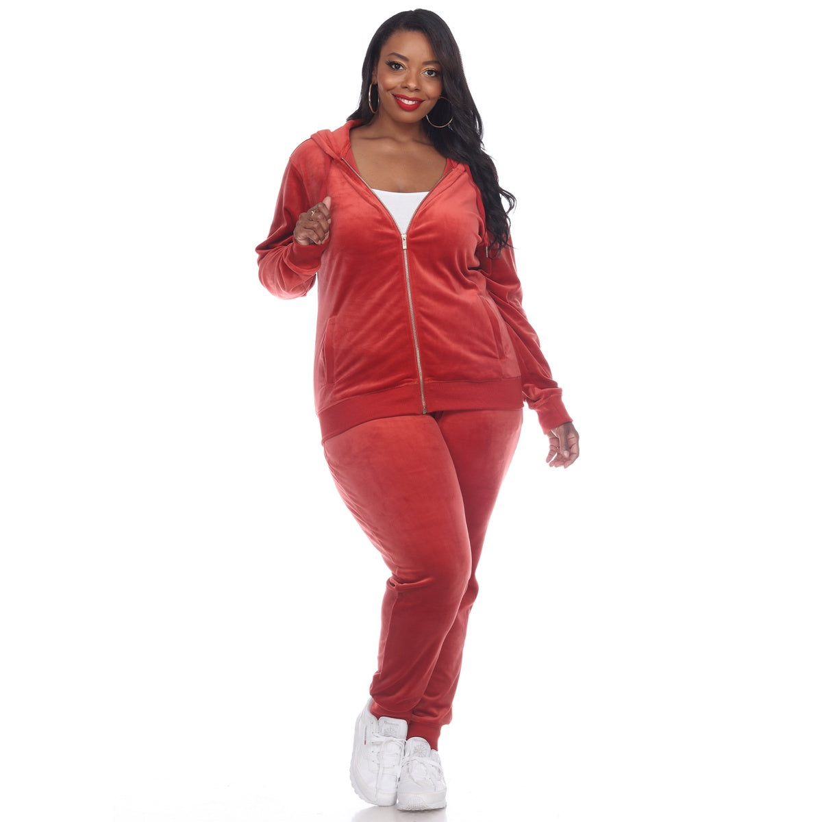  White Mark Plus Size 2 Piece Velour Tracksuit Set - 3X - Bonton