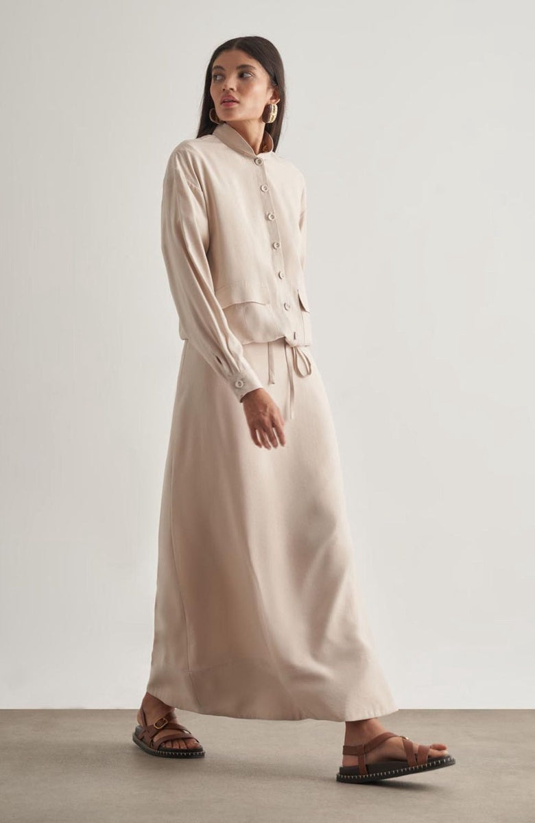 Mizalle Mizalle Maxi Skirt - Stone - Bonton