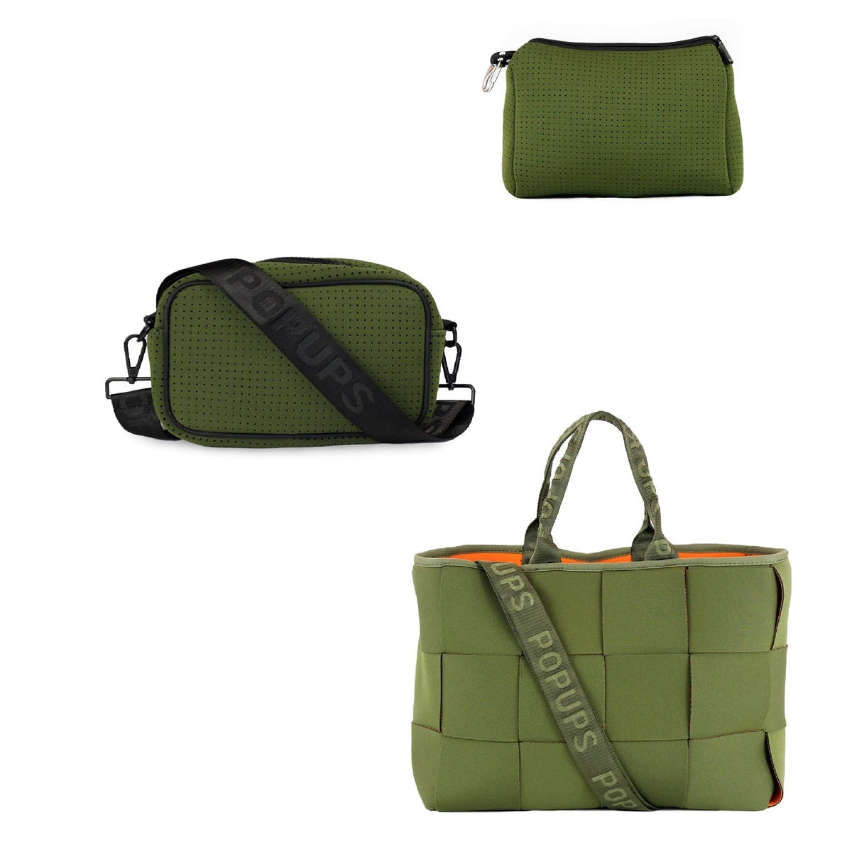  Pop Ups Brand Icon Tote + Camera Bag + Pouch - Safari Green - Default Title - Bonton