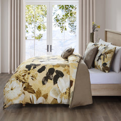 Yellow Magnolia 100% Cotton 5 Piece Reversible Comforter Set