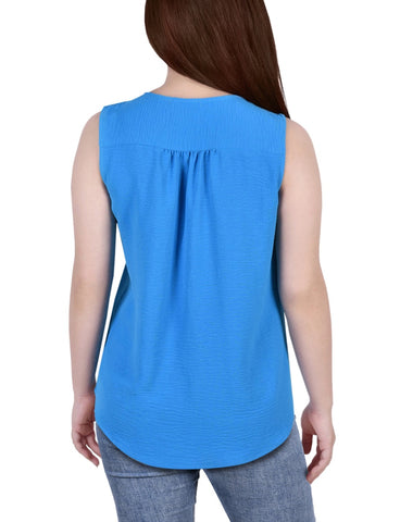 Sleeveless Button Front Blouse