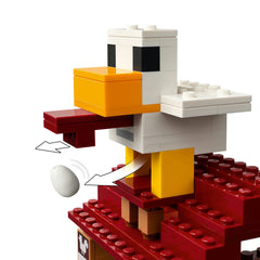 LEGO® Minecraft® the Ghast Balloon Village Attack, Gamer Gift Toy for Kids 21273