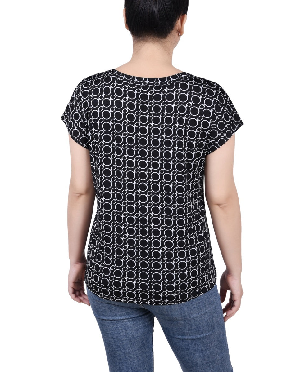  NY Collection Extended Sleeve Top With Grommets - Nice Icemoon - Bonton