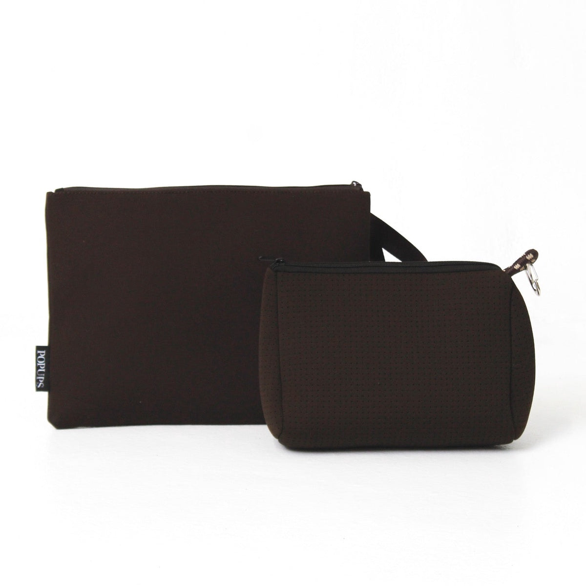  Pop Ups Brand Espresso Set: Oversized Wristlet Pouch + Essential Pouch - Default Title - Bonton