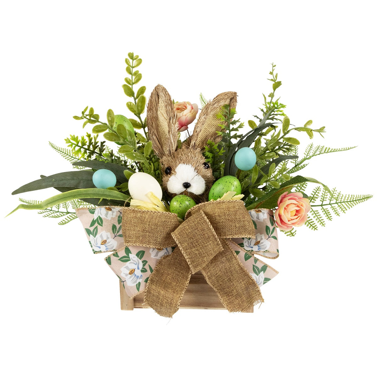  Northlight Boxed Floral Arrangement With Bunny Easter Decoration - 12