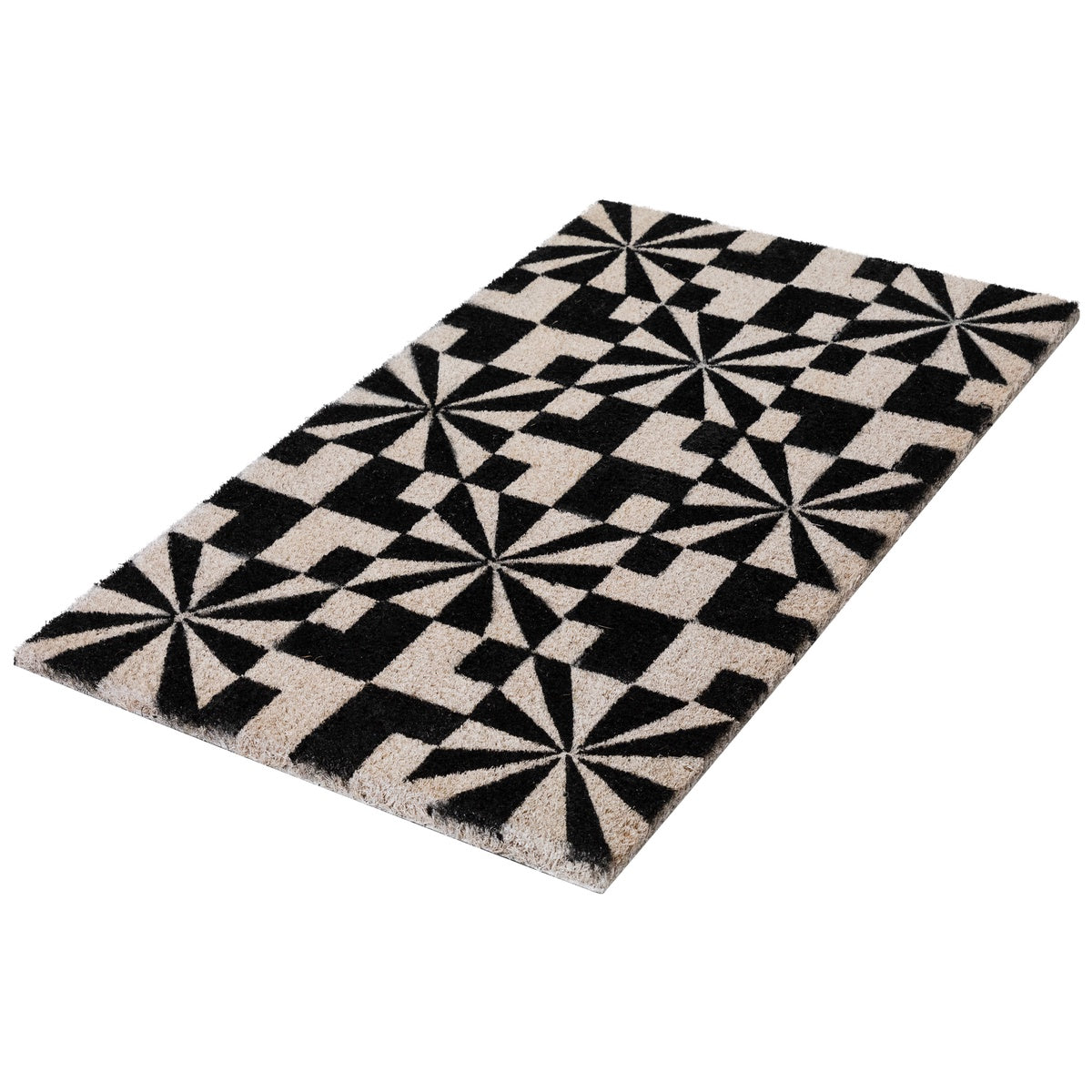  Northlight Black and Gray Abstract Rectangular Doormat 18