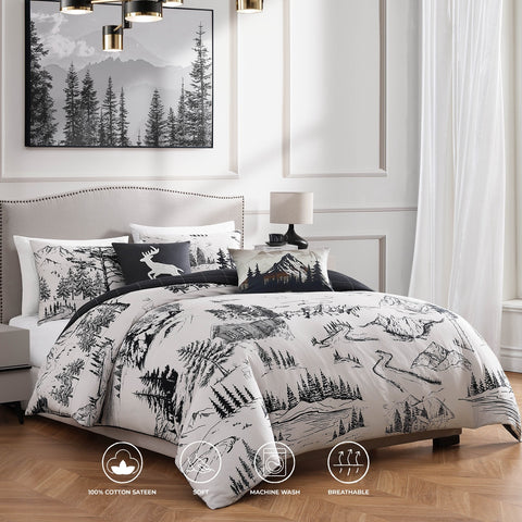 Bebejan Rocky Mountains 5 Piece Reversible Comforter Set