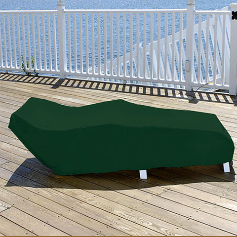 81" Green and White Reversible Lounge Chair Cover