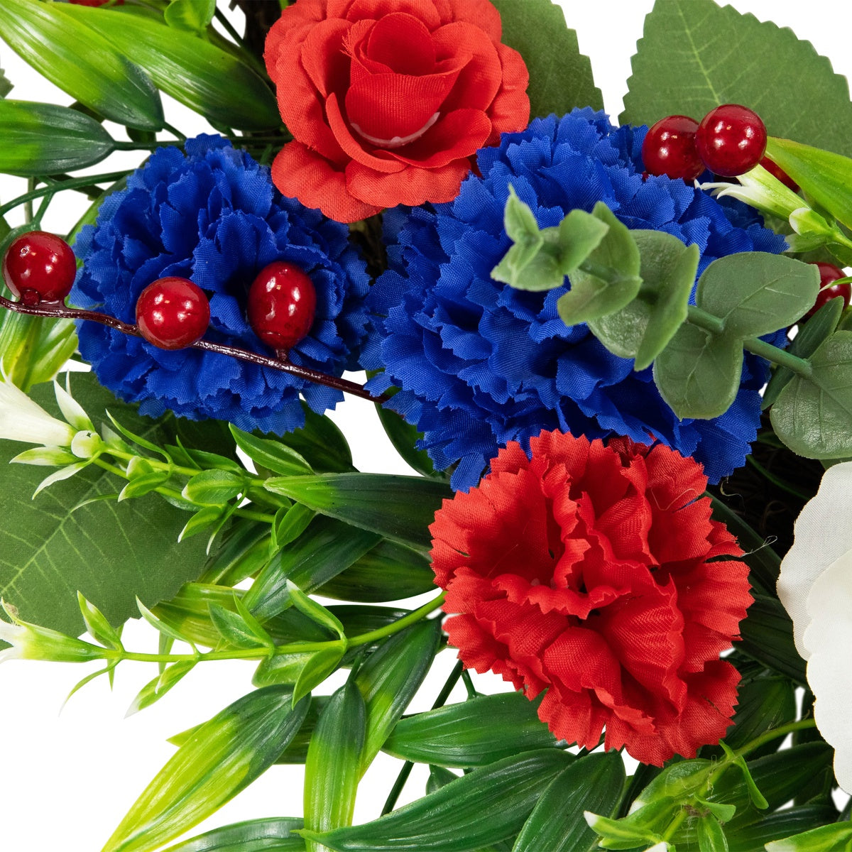  Northlight Carnation and Rose Artificial Patriotic Wreath - 24