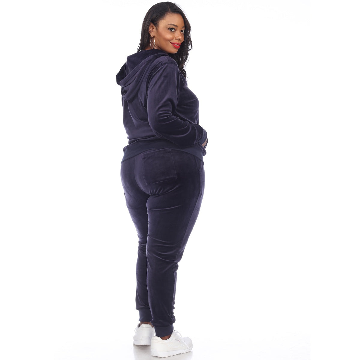  White Mark Plus Size 2 Piece Velour Tracksuit Set - 1X - Bonton