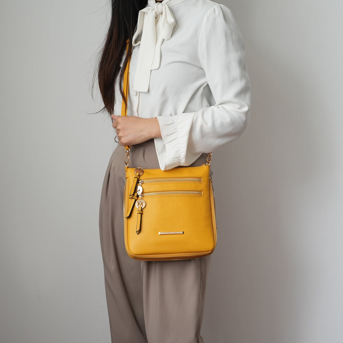  MKF Collection Angelina Expandable Crossbody Bag - Beige - Bonton