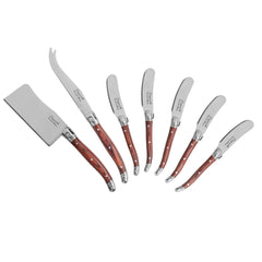 7-Piece Laguiole Cheese Knife and Spreader Set With Pakkawood Handles