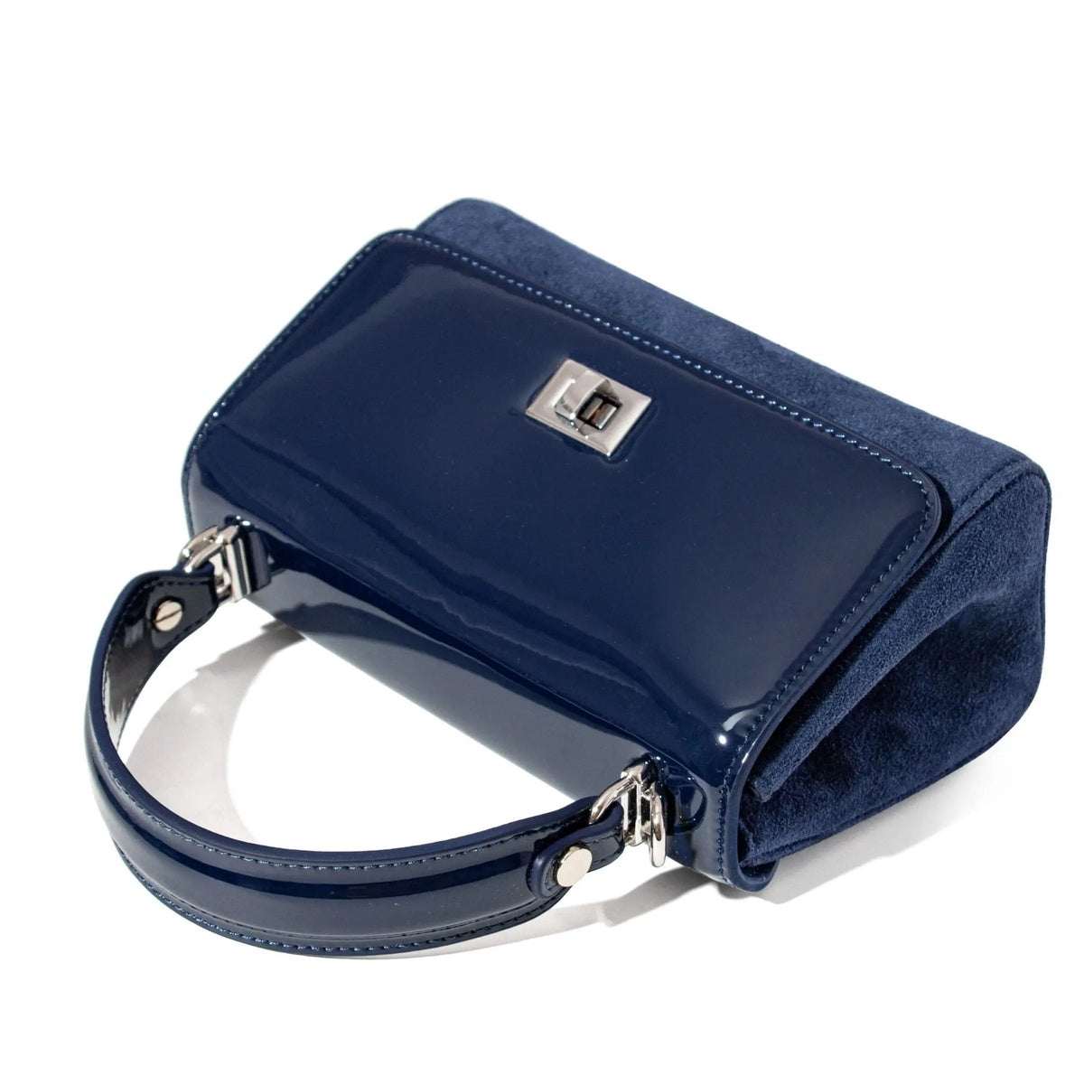  Jurgi Lili Bag - Navy Patent & Suede - Navy - Bonton
