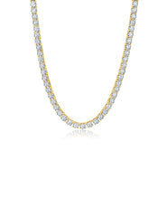 Brilliant Cut Tennis Necklace Finished in 18kt Yellow Gold 4mm