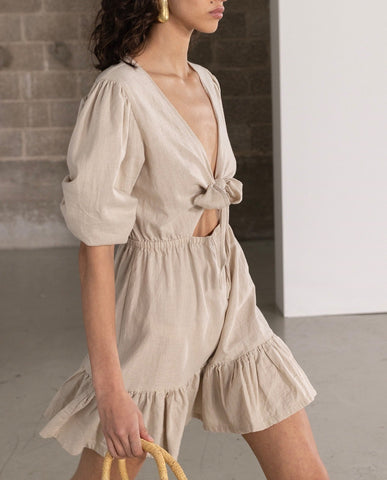 Front Tie V-Neck Cover Up Dress