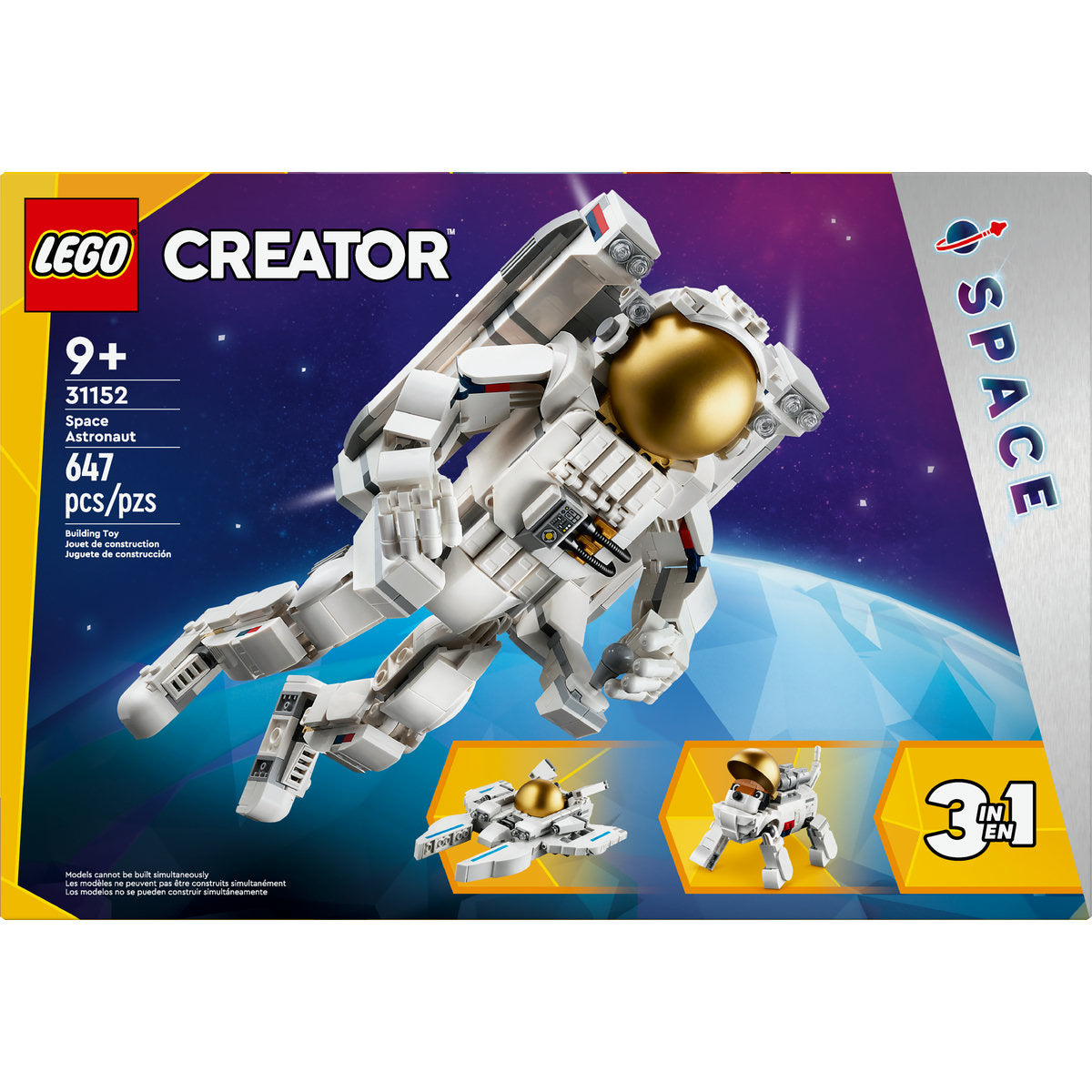  LEGO LEGO® Creator Space Astronaut 3in1 Toy Set 31152 - Space - Bonton