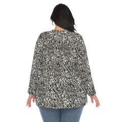 Plus Size Printed Peasant Blouse