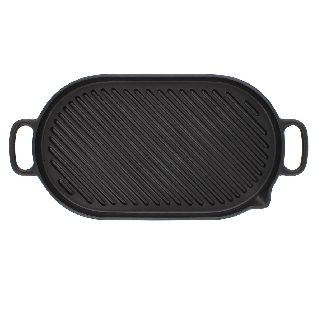  Chasseur Chasseur French Large Oval Cast Iron Grill Pan, 18-Inch, Black - Default Title - Bonton