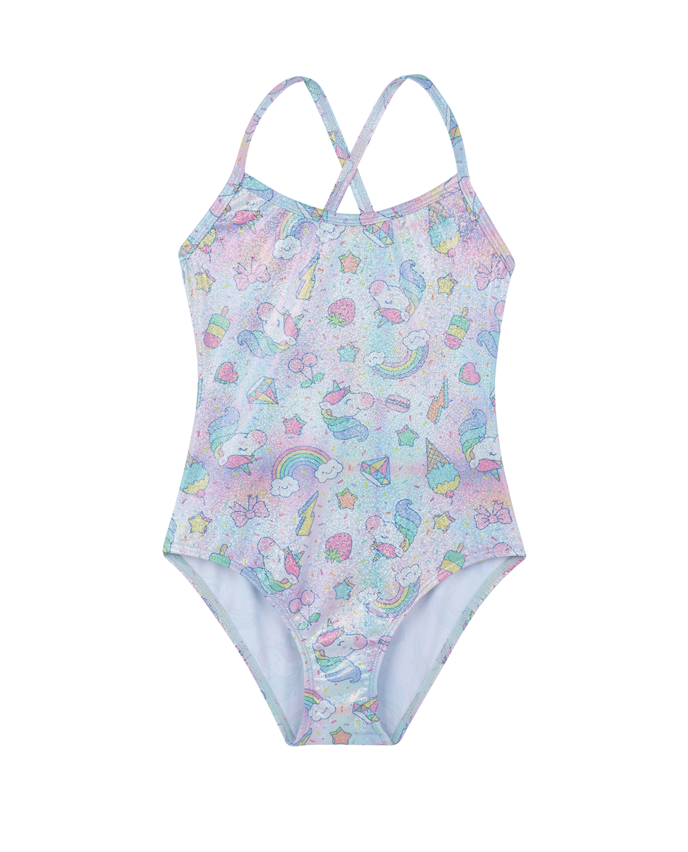  Gottex Kids Unicorn Squad  Criss Cross Back One Piece - Unicorn-Multi - Bonton