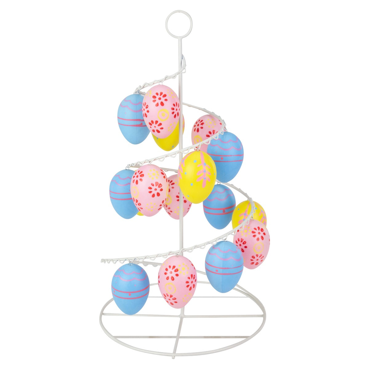  Northlight Floral and Striped Decorative Easter Egg Tree - 14.25