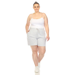 Plus Size Super Soft Drawstring Waistband Sweat Short