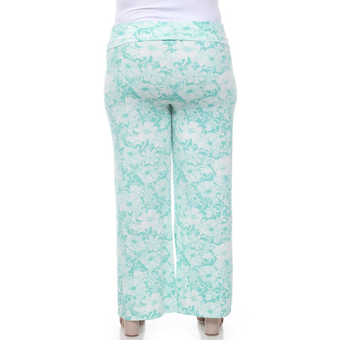 Plus Size Floral Paisley Palazzo Pants