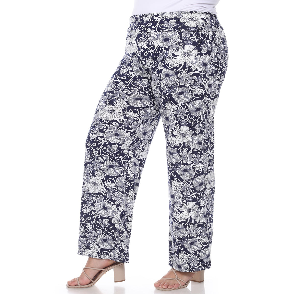  White Mark Plus Size Floral Paisley Palazzo Pants - 1x - Bonton