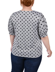 Short Sleeve Balloon Sleeve Top