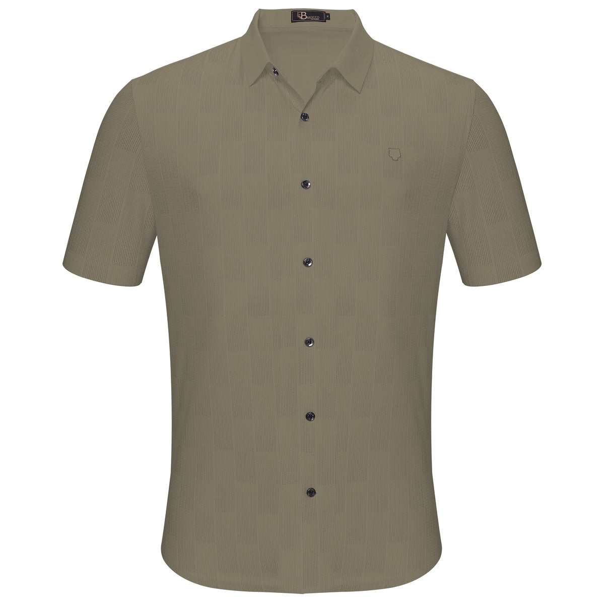  Barocco Command Chic Short-Sleeve Shirt KHAKI - KHAKI - Bonton