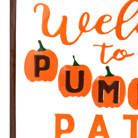 Autumn Harvest "Welcome to Our Pumpkin Patch!" Wall Decoration - 20.25" - Orange