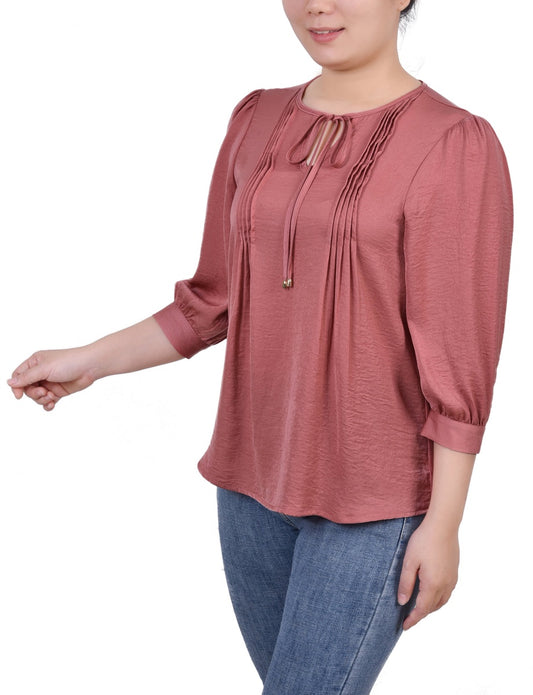 Elbow Sleeve Satin Blouse