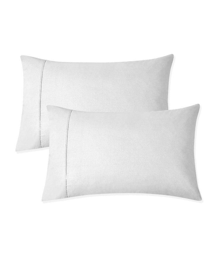 Organic Cotton 300TC Percale Pillowcases Set of 2 White