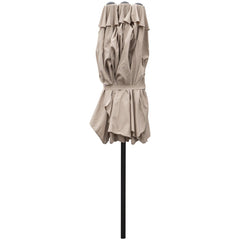 15' Outdoor Patio Market Umbrella With Hand Crank  Beige