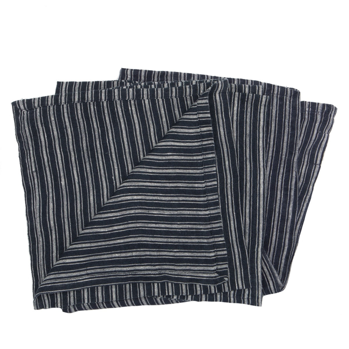  Caravan Boat Stripe Napkins, Set of 4 - Indigo & White - Bonton