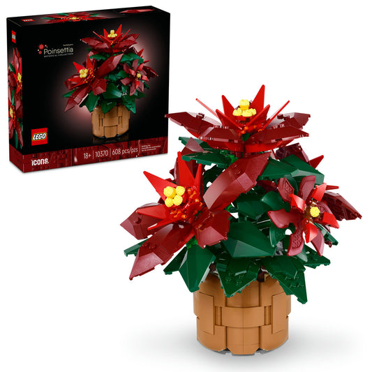 LEGO® Icons Poinsettia Plant Decor Building Set 10370