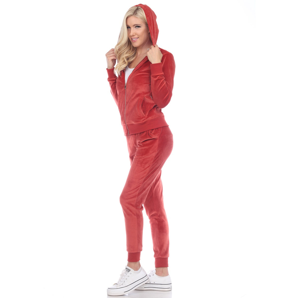  White Mark Women's 2 Piece Velour Tracksuit Set - S - Bonton