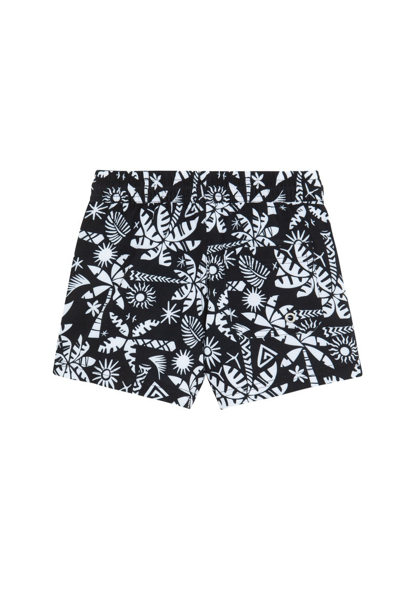  Gottex Kids Boys 2 Match Drawstring Swim Shorts-Blk/Wh - Black-White - Bonton