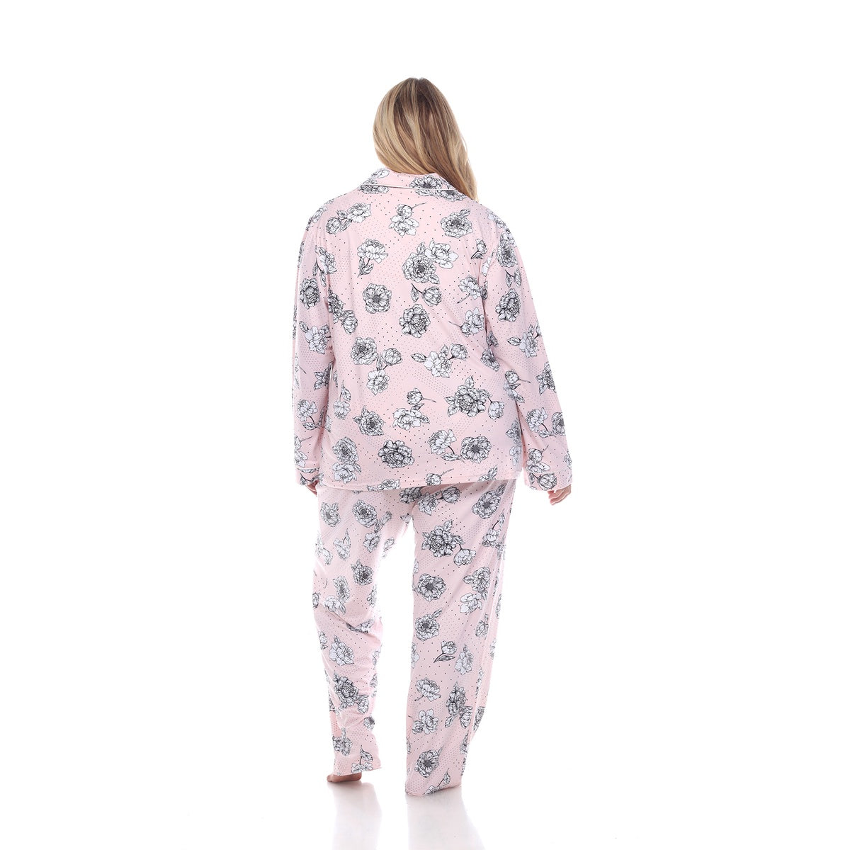  White Mark Plus Size Long Sleeve Floral Pajama Set - 3X - Bonton