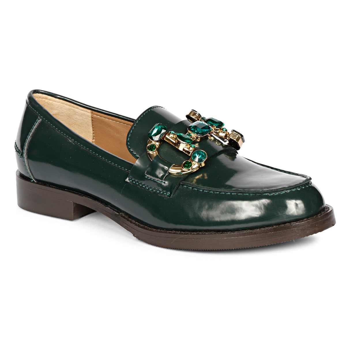  Saint G Livia Green Abrasivato Leather Loafer - GREEN - Bonton