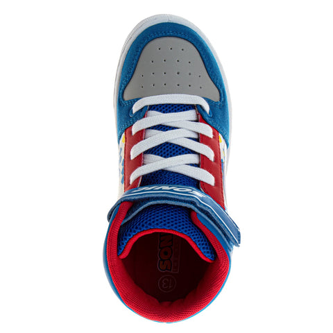 Sonic the Hedgehog Boys' Hook and Loop Hi-Top Canvas Sneakers
