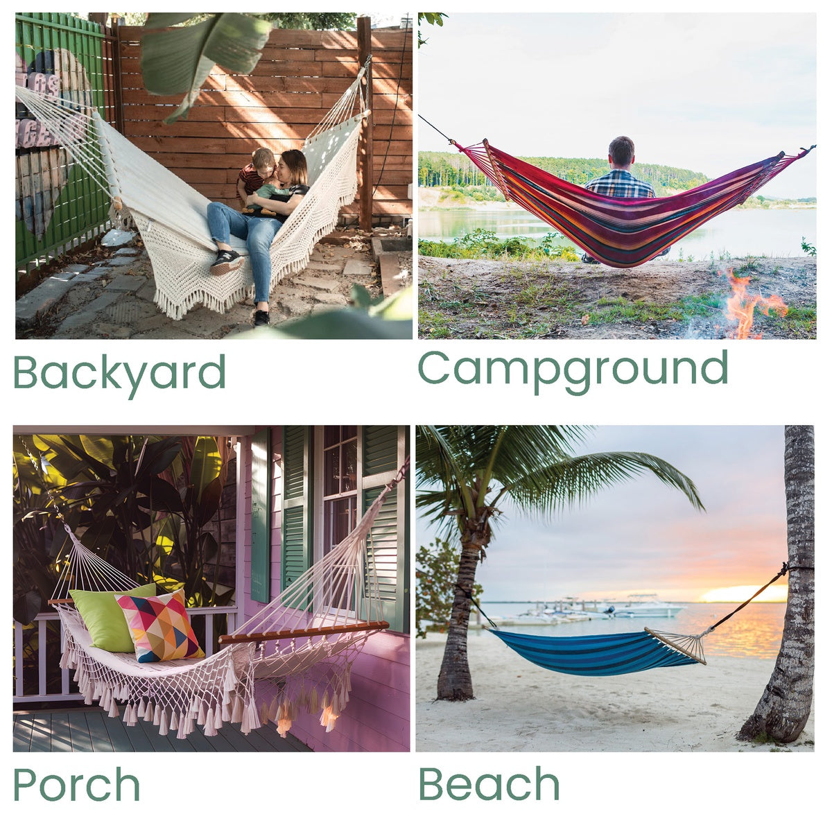  Northlight Macrame Hammock With Patterned Tassels - 78