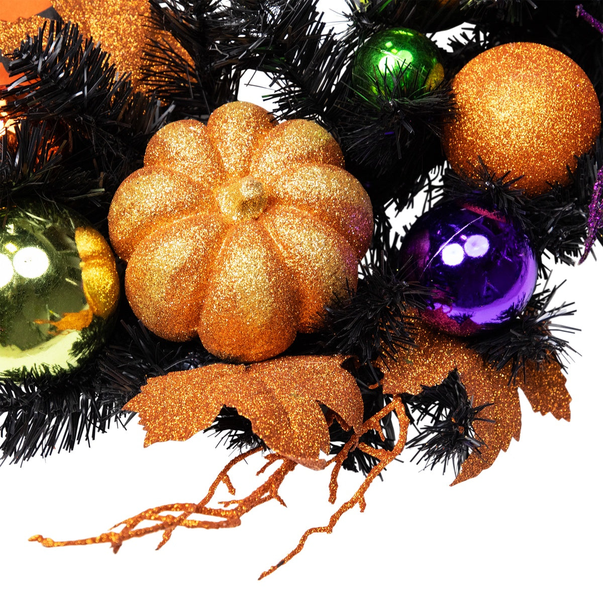  Northlight Jack-O-Lantern in Witches Hat Halloween Pine Wreath  24-Inch  Unlit - Default Title - Bonton
