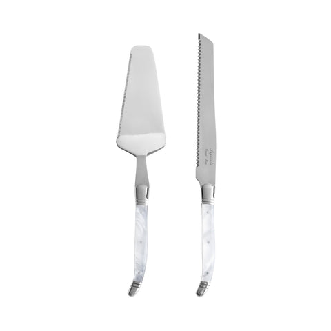 Connoisseur Laguiole 2-Piece Cake and Pie Server Set With Pearl White Handles