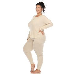 Plus Size Waffle Pajama Set